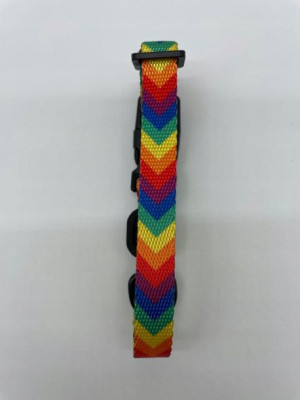 Obroża dla psa kota kolorowa tęcza rozmiar S 30 cm