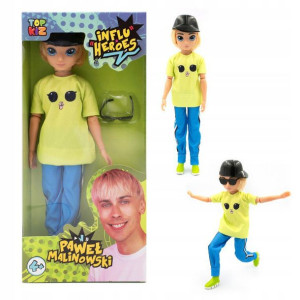 INFLU HEROES PAWEŁ MALINOWSKI LALKA 30cm akcesoria