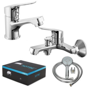 SOTBE VANTAA Zestaw Bateria wannowa+umywalkowa, chrom