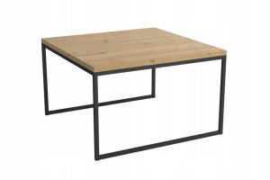 Stolik 70x70 wys 45cm ława UNO dąb artisan czarny