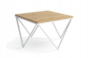 Stolik CORNER ława 60x60 bialy dąb artisan