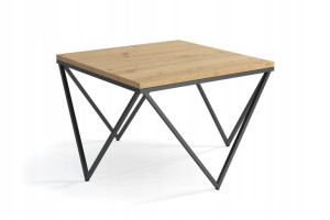 Stolik CORNER ława 60x60 czarny dąb artisan