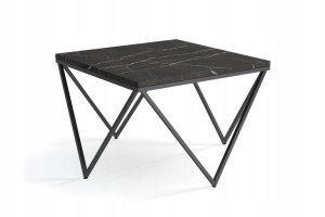Stolik CORNER ława 60x60 czarny marmur ciemny