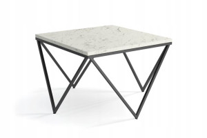 Stolik CORNER ława 60x60 czarny marmur jasny
