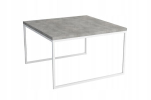 Stolik ława UNO biały 60x60 beton szary metal