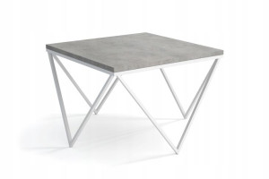 Stolik kawowy CORNER ława 60x60 bialy mat beton