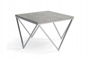 Stolik kawowy CORNER ława 60x60 srebrny mat beton