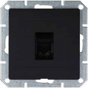 Gniazdo moduł internetowe LAN RJ45 PREMIUM czarny mat