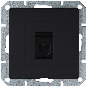 Gniazdo moduł telefoniczne 6-PIN PREMIUM czarny mat