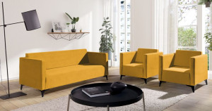 Zestaw mebli dwa fotele i sofa trzyosobowa GOLD