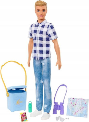 Hhr66 Barbie Kemping Zestaw Lalka Ken + Akcesoria