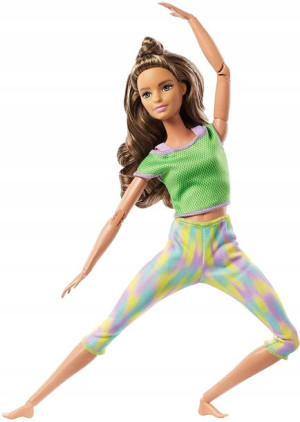 Gxf05 Barbie Lalka Made To Move Gimnastyczka Brune