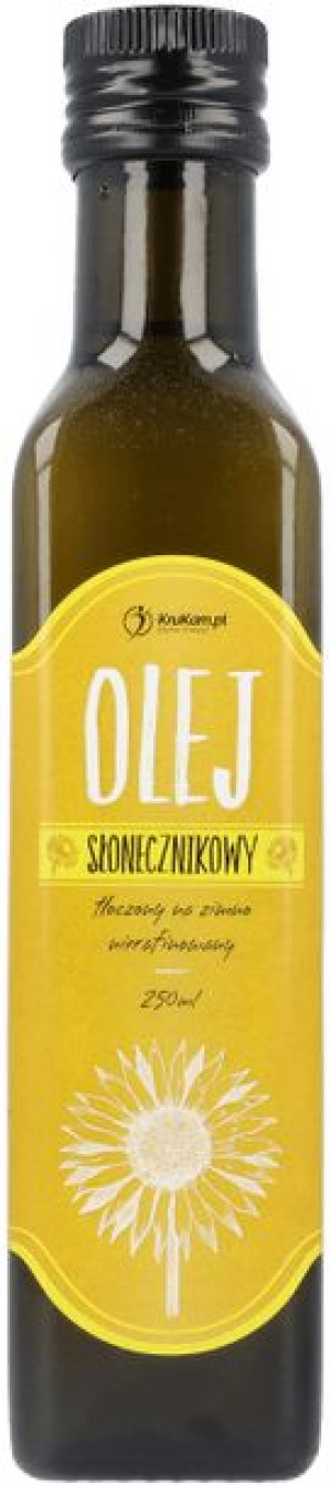 Olej słonecznikowy tłoczony na zimno nierafinowany 250 ml - Krukam (ważn. 2