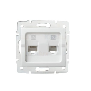 Gniazdo komputerowe niezależne 2x RJ45Cat 6 Jack LOGI biały Kanlux 25111