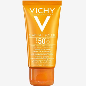 Vichy, Ideal Soleil, aksamitny krem do twarzy, SPF 50+, 50 ml