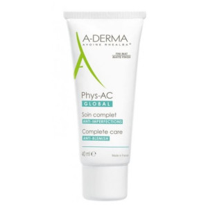 A-Derma, Phys-AC Global, krem na niedoskonałości, 40 ml
