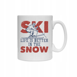 Kubek dla narciarza Narty Snowboard