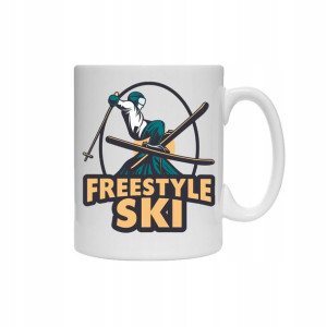 Kubek dla narciarza Narty Snowboard