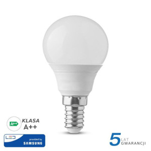 Żarówka LED V-TAC SAMSUNG CHIP 4.5W E14 Kulka P45 VT-225 ciepła 470lm