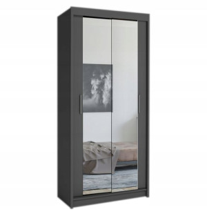Szafa przesuwna MINI 90 lustro szara