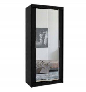Szafa przesuwna MINI 90 lustro czarna
