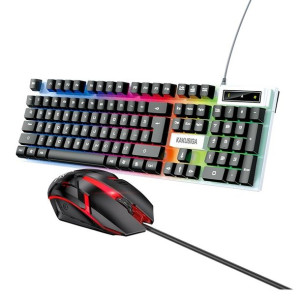 Kaku Zestaw klawiatura RGB + mysz optyczna 1500DPI KSC-734 Guangying czarny