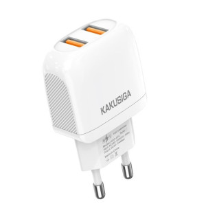Kaku ładowarka sieciowa KSC-674 Qisheng 2xUSB 2,4A biały