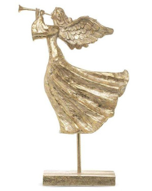 Figurka Anioł z trąbką zloty tworzywo 52x28x11 cm