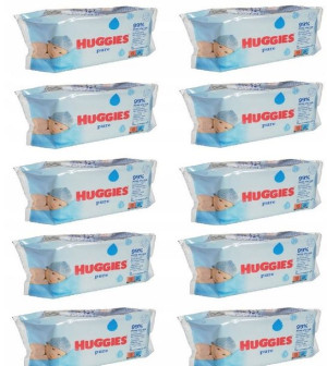 Huggies Pure Nawilżane Chusteczki dla Dzieci 10x56szt