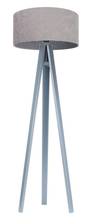 Lampa stojąca szara z pepitkowym środkiem
