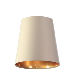 Lampa wisząca kremowy szczotkowane złoto stożek