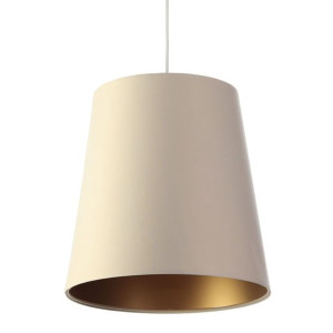 Lampa wisząca kremowo złota stożek