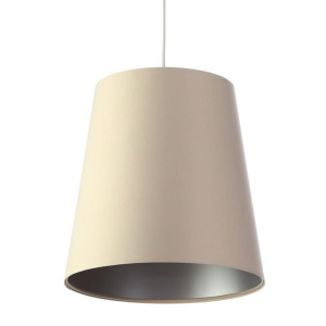 Lampa wisząca kremowo srebrna stożek