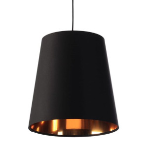 Lampa wisząca czarny lustro rose gold stożek