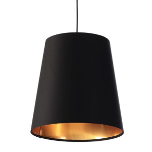 Lampa wisząca czarny szczotkowane złoto stożek