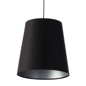 Lampa wisząca czarno srebrna stożek