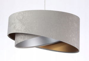 Lampa Wisząca Mix Szara Z Złoto Srebrnym Wnętrzem