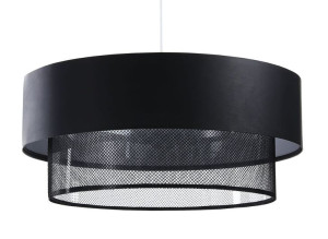 Lampa wisząca czarna tkanina lateksowa Oskar