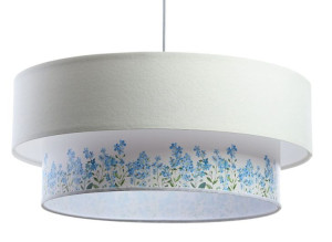 Lampa wisząca biała z nadrukiem Niezapominajka