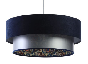 Lampa wisząca granatowo srebrna z nadrukiem Til