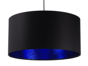 Lampa wisząca satynowa czarna z pięknym granatowym wnętrzem