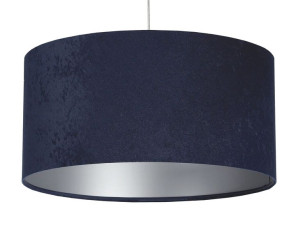 Lampa wisząca welurowa granatowo  srebrna Lobelia