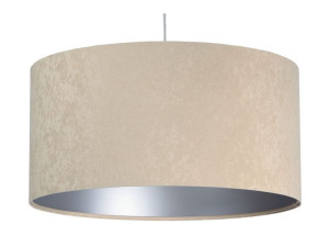 Lampa wisząca abażur beżowo srebrna Nigella