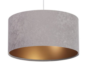 Lampa wisząca abażur szaro złota Kamelia