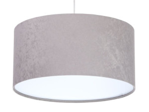 Lampa wisząca abażur szaro biała Kamelia