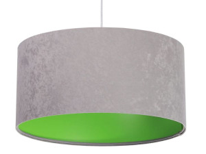 Lampa wisząca abażur szaro zielona Kamelia