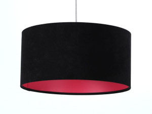 Lampa wisząca abażur czarno różowa Gloria
