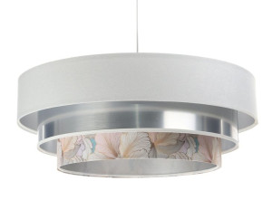 Lampa wisząca abażur biało srebrna mozaika Kalina