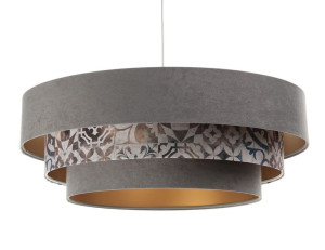 Lampa wisząca abażur szaro złota Ester