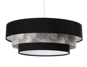 Lampa wisząca żyrandol z abażurem czarno biała Milena